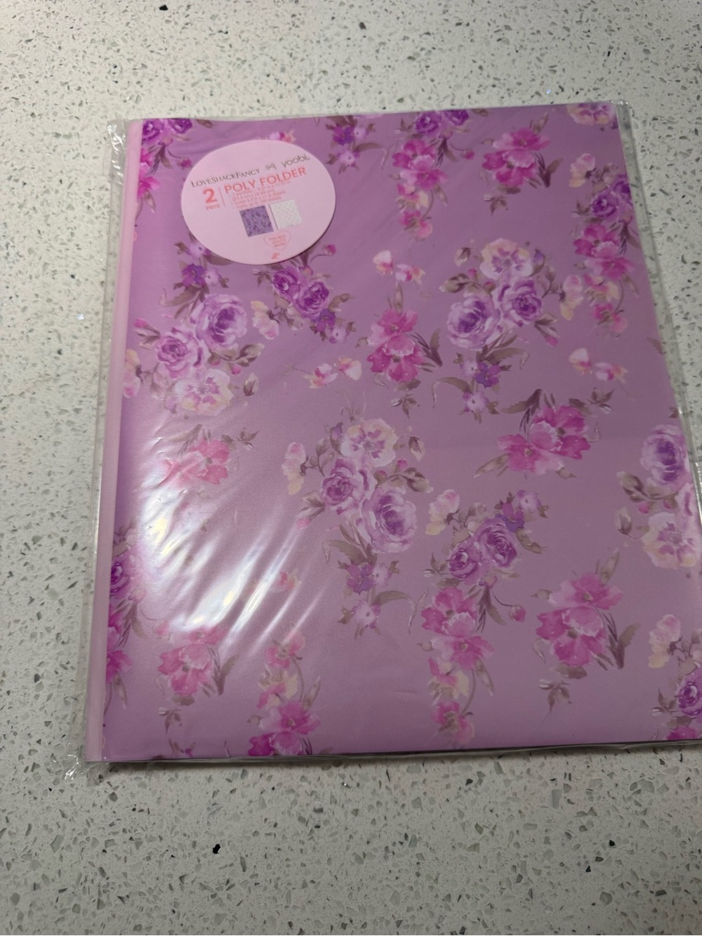 NWT LoveShackFancy x Yoobi 2-Pack Poly Pocket Folder Set Floral